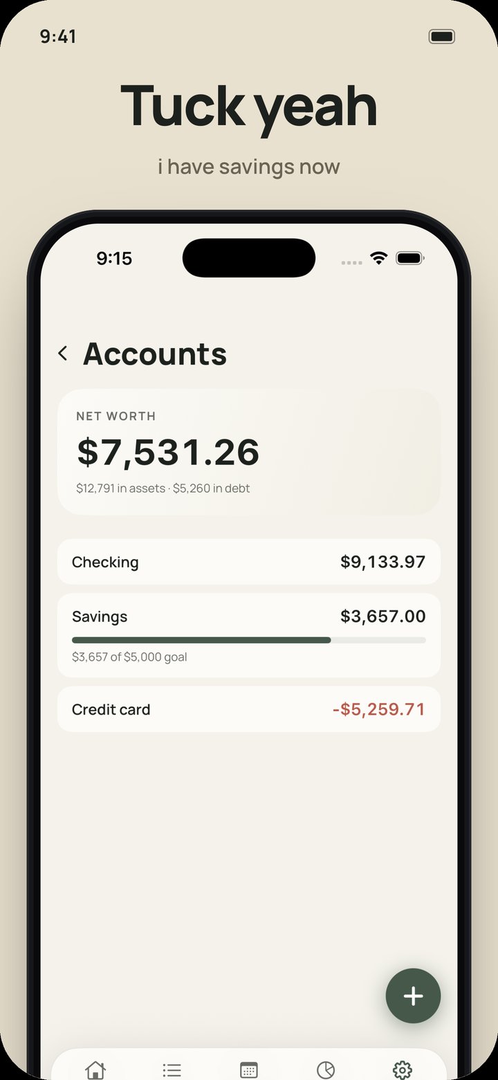 Savings and accounts in Tuck — &lsquo;Tuck yeah&rsquo;